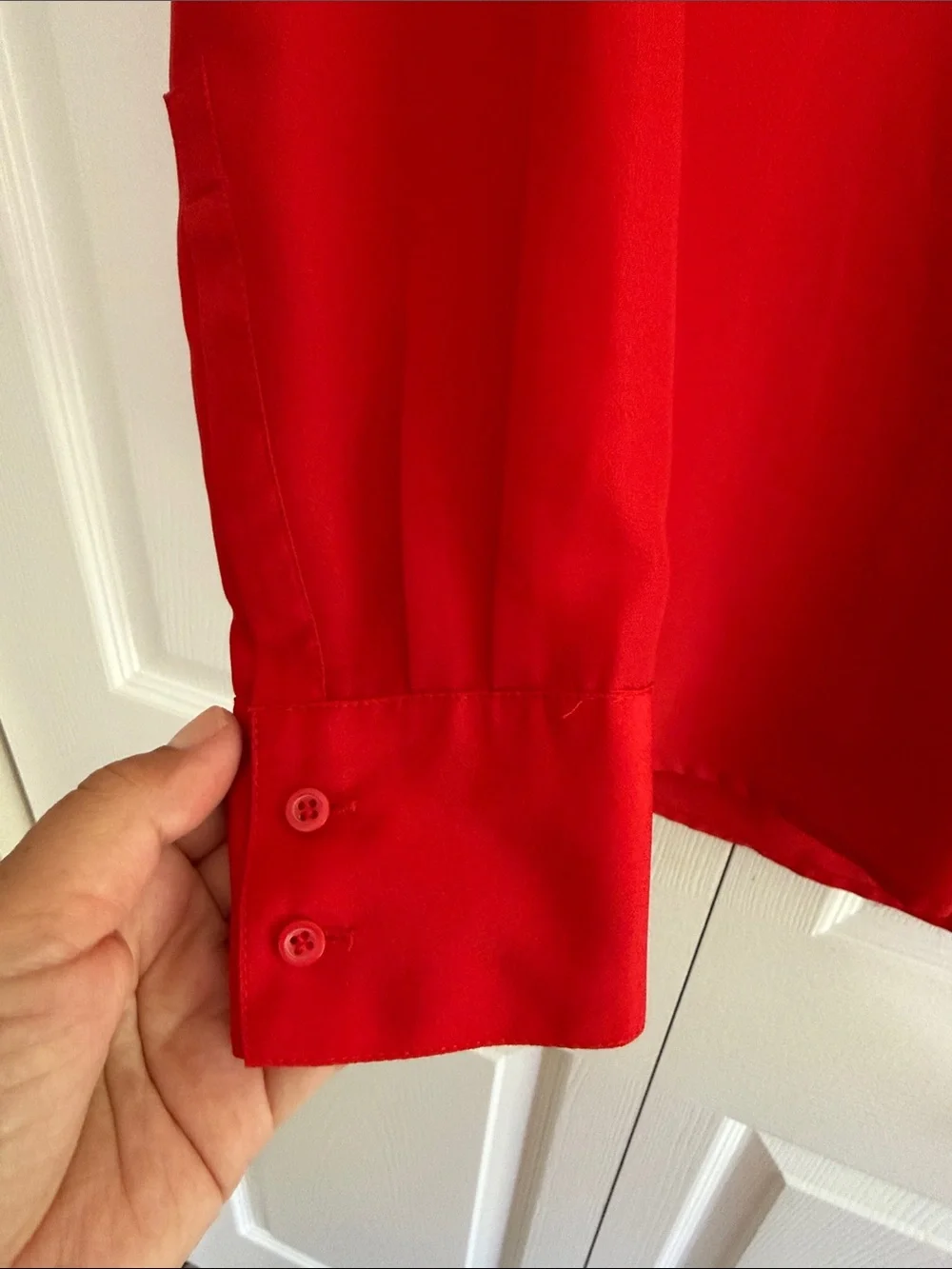 J. Crew Vibrant Red V-Neck Blouse